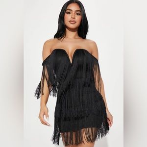 Fashion Nova “Save The Last Dance Fringe Mini Dress” 🖤